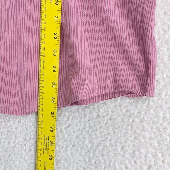 J. Jill Pink Striped Button-Up Shirt‎ Womens Long Sleeve Stretch Size Large - Picture 8 of 16